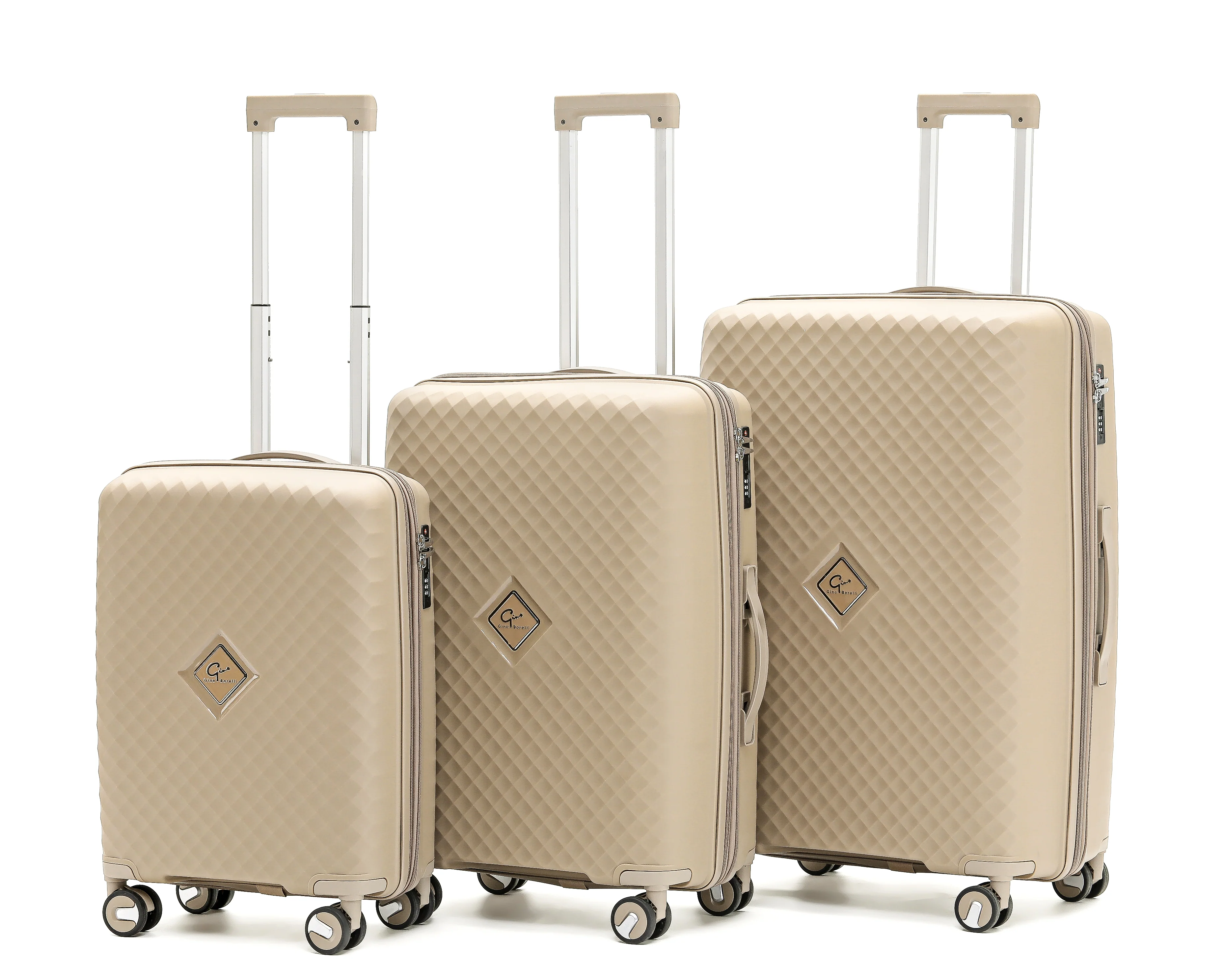 Gino Borelli Kai iwi Collection 66cm Hard side checked polypropylene trolley GB2402B-Sandstone - Image 8