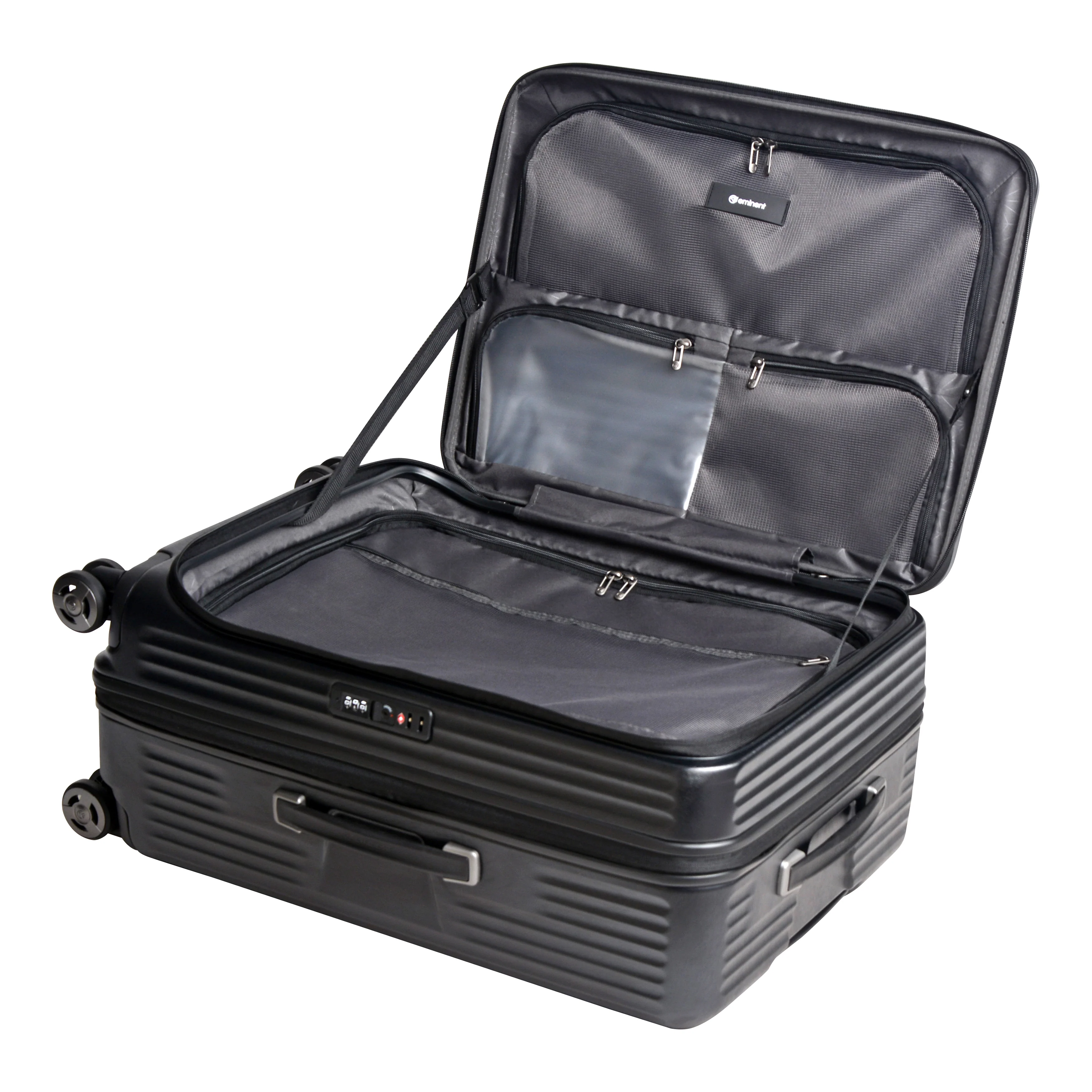 Eminent 76cm (Black) Top Lid front Opening design Hard side-Makrolon Trolley case KK50A - Image 9