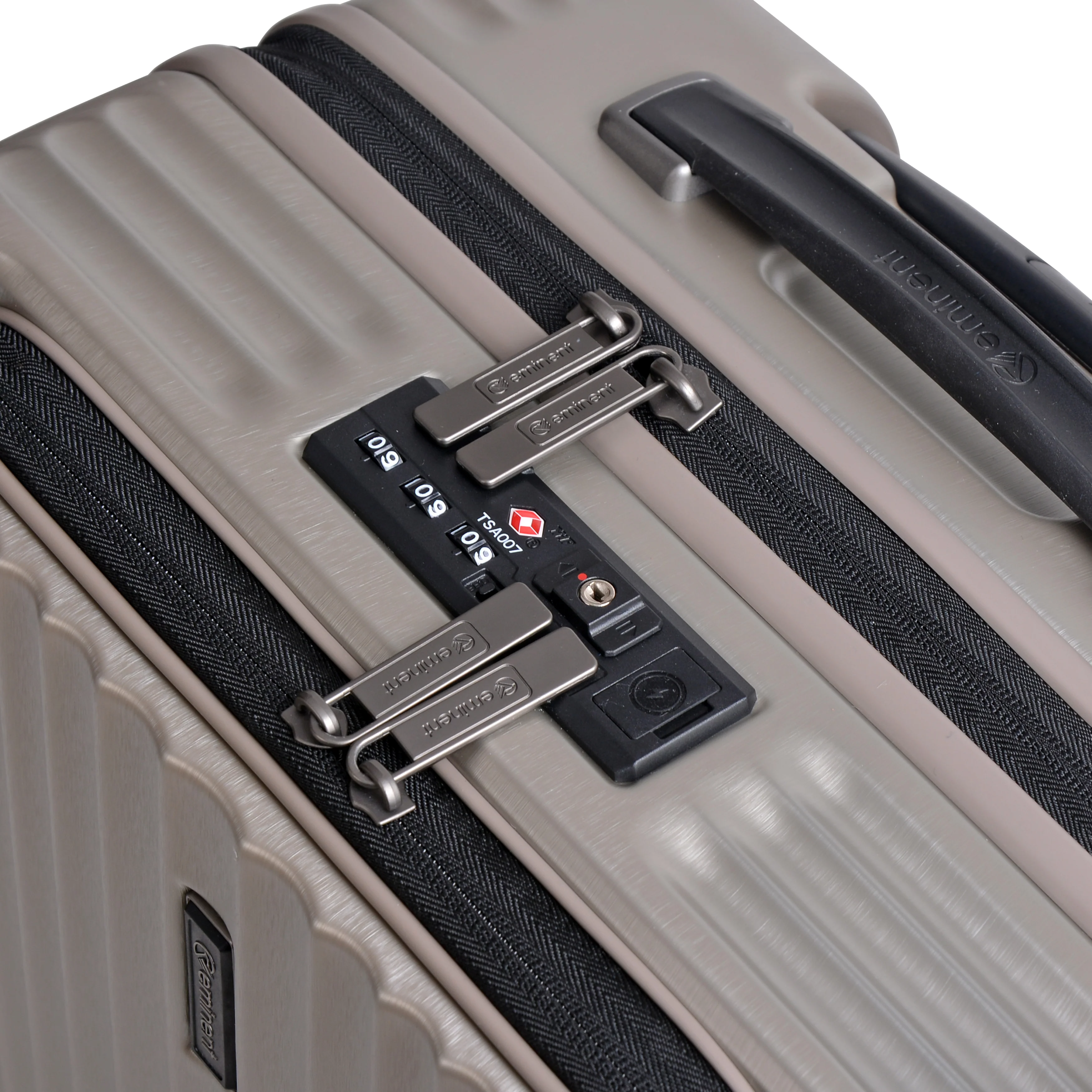 Eminent 76cm Checked  Hard side Makrolon (Champagne) Top Lid front Opening design Trolley case KK50A - Image 6