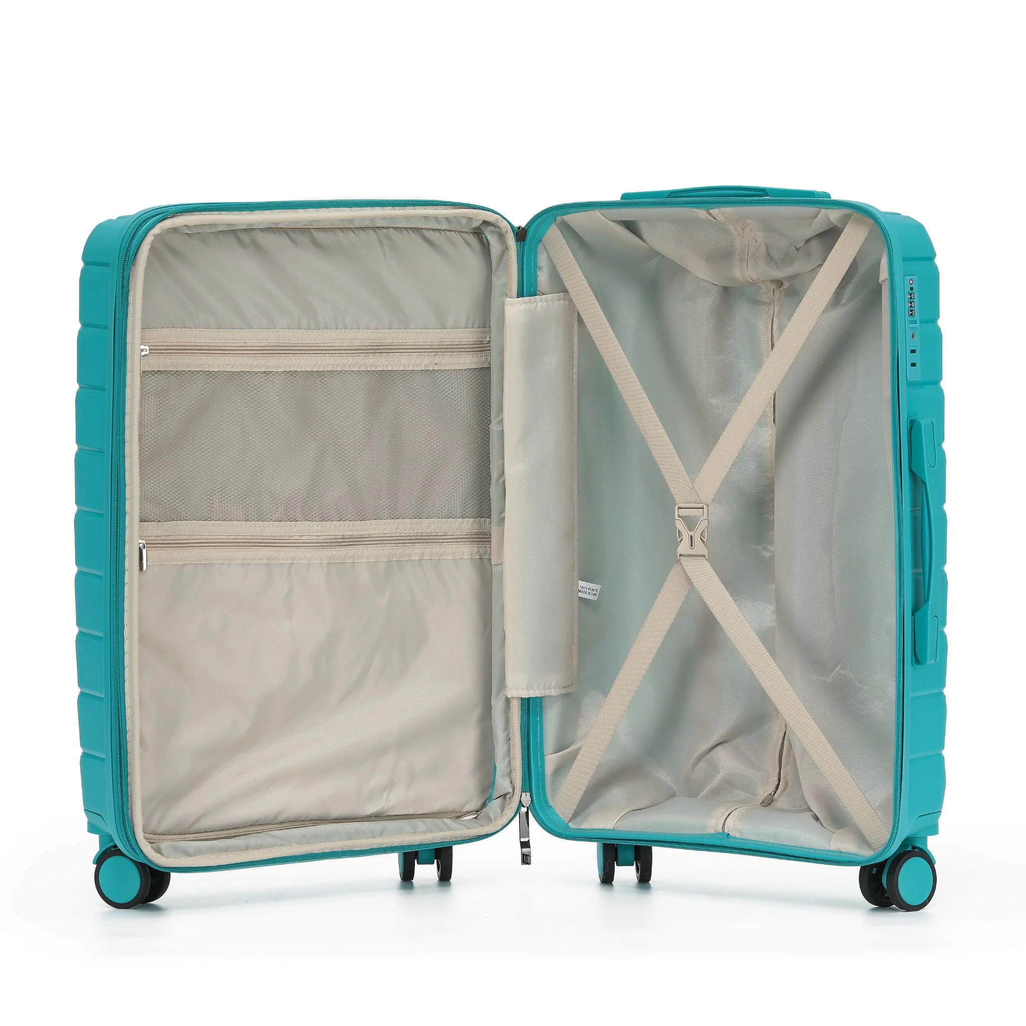 New Zealand Luggage Pilot Collection 2-Pce Polypropylene Luggage set 66cm/55cm NZ005-Teal - Image 3
