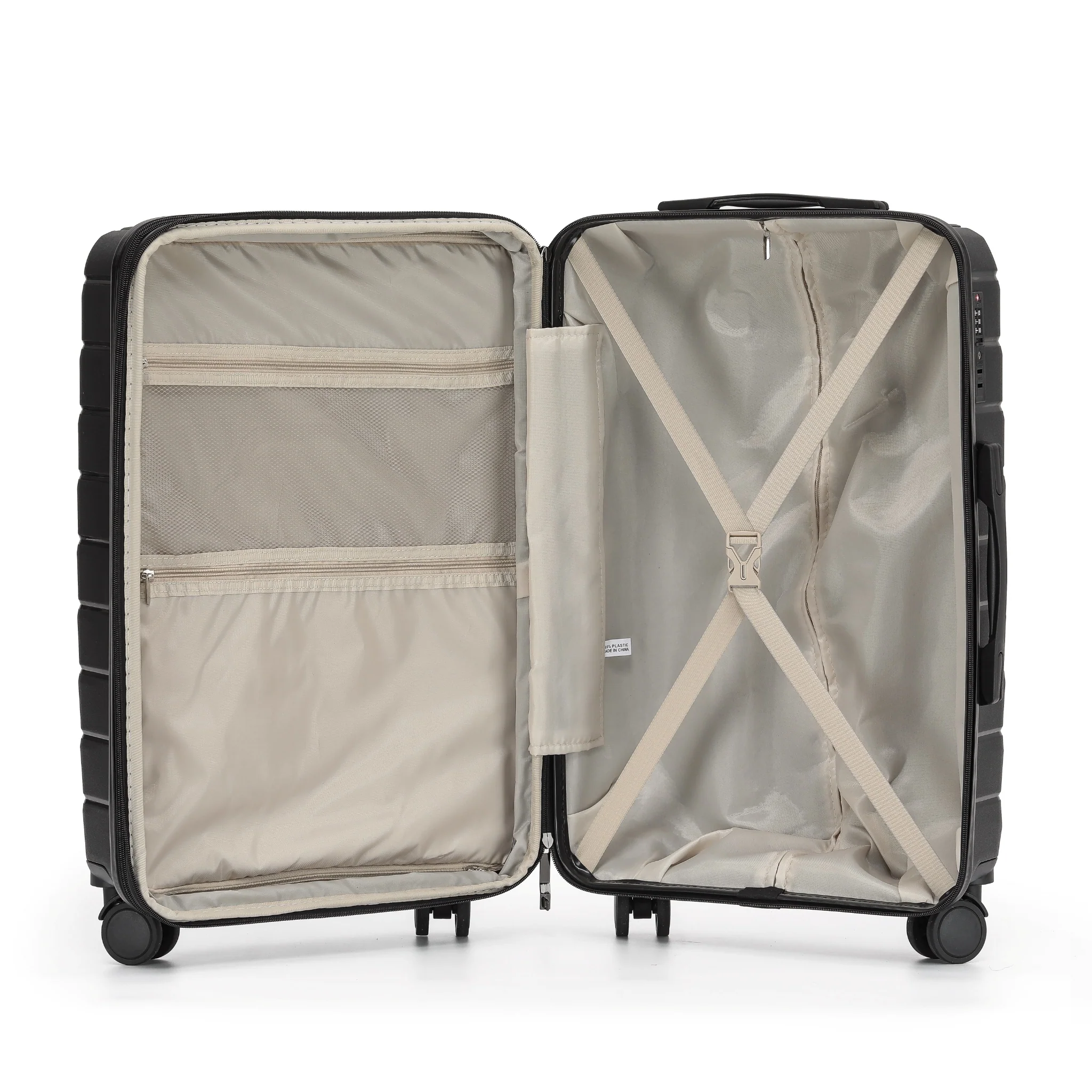 New Zealand Luggage Pilot Collection 2-Pce Polypropylene Luggage set 66cm/55cm NZ005-Black - Image 3