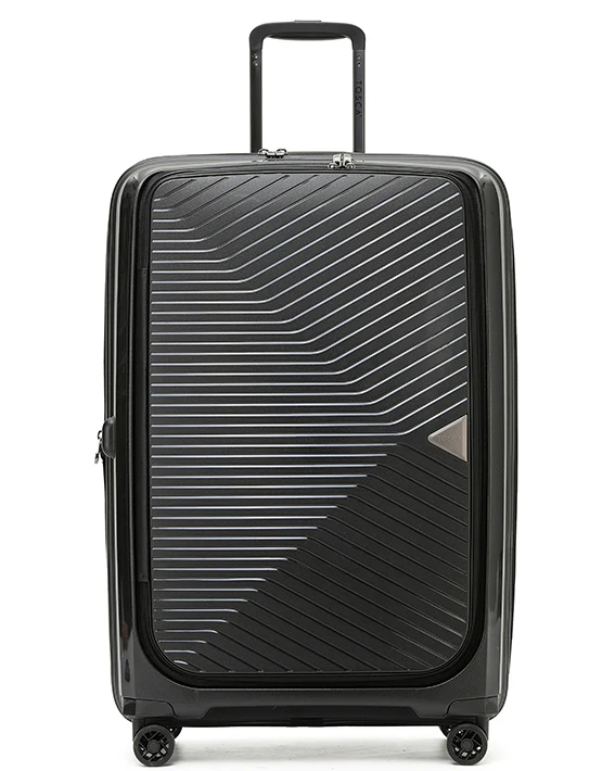 Tosca Space-X Collection 76cm luxury polypropylene top lid-front opening trolley luggage TCA100A Black - Image 9
