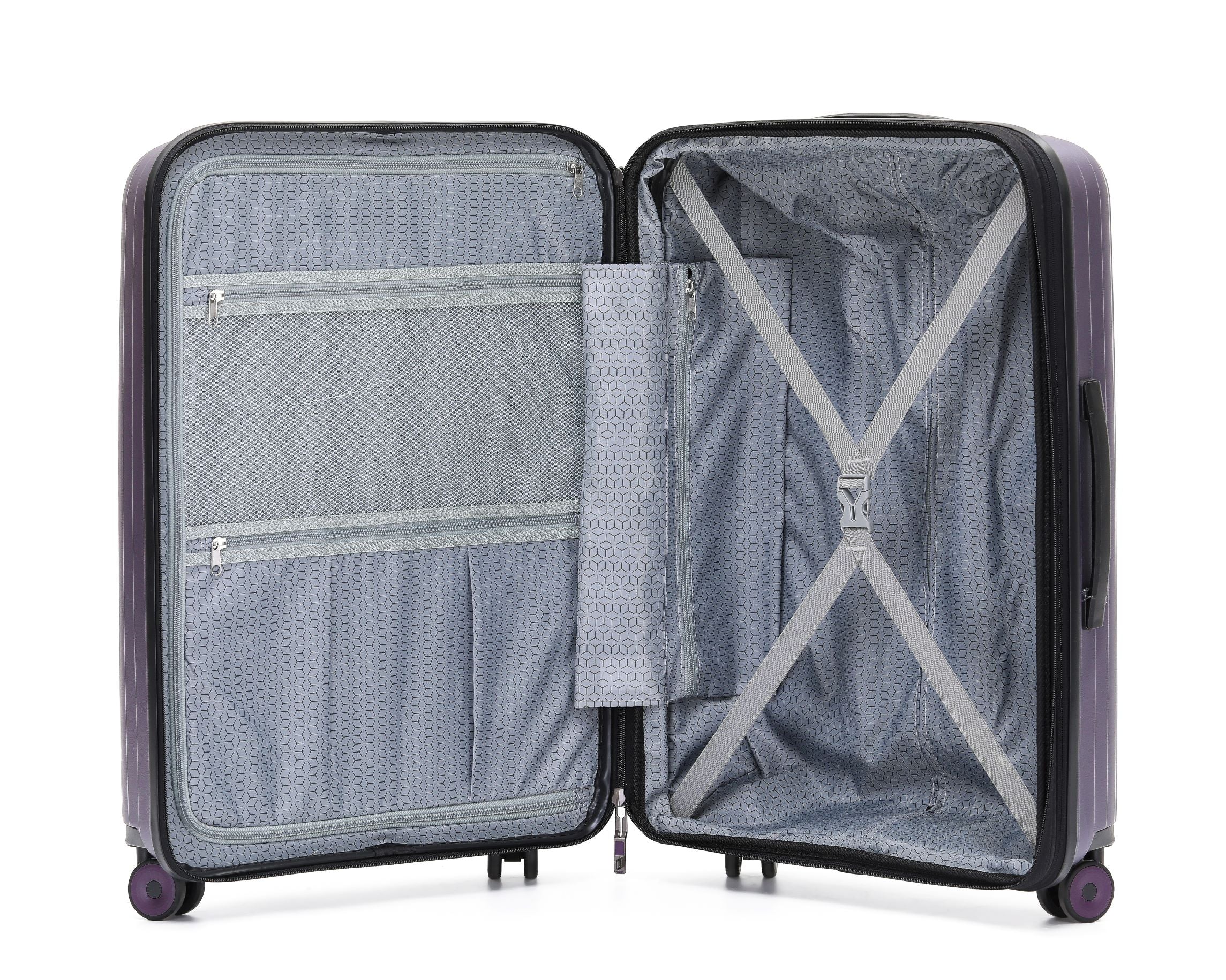 Tosca 55cm Tosca Eclipse Polypropylene carry-on trolley luggage TCA300C Purple - Image 3