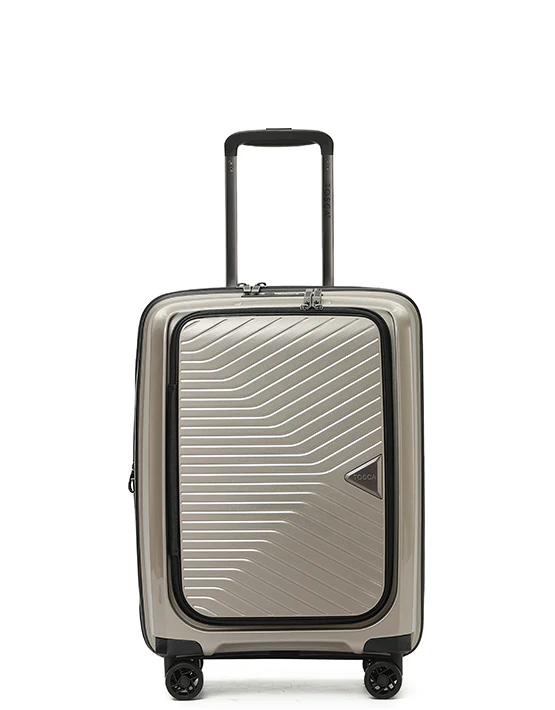 Tosca 55cm Space-X Collection Polypropylene Top-Lid opening Carry-on luxury trolley case TCA100C Champagne - Image 3