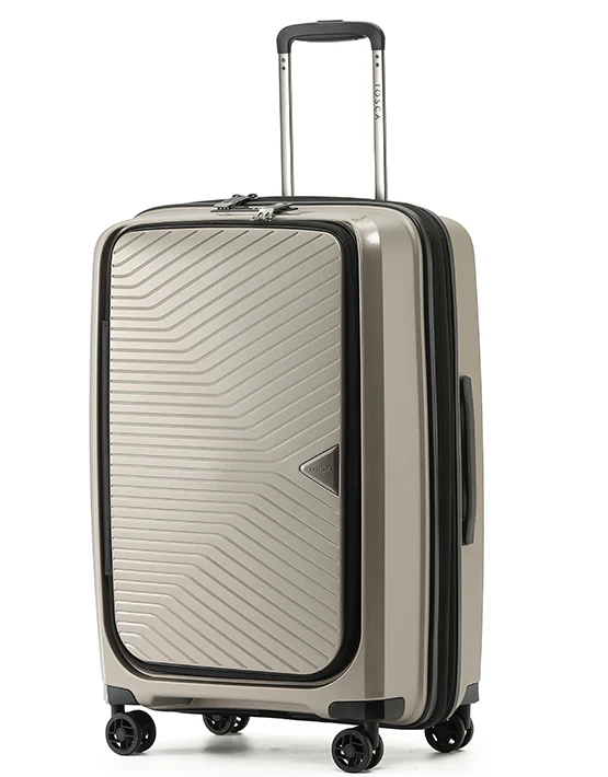 Tosca 66cm Space-X Collection Polypropylene Top-Lid opening Checked luxury trolley luggage TCA100B Champagne - Image 4