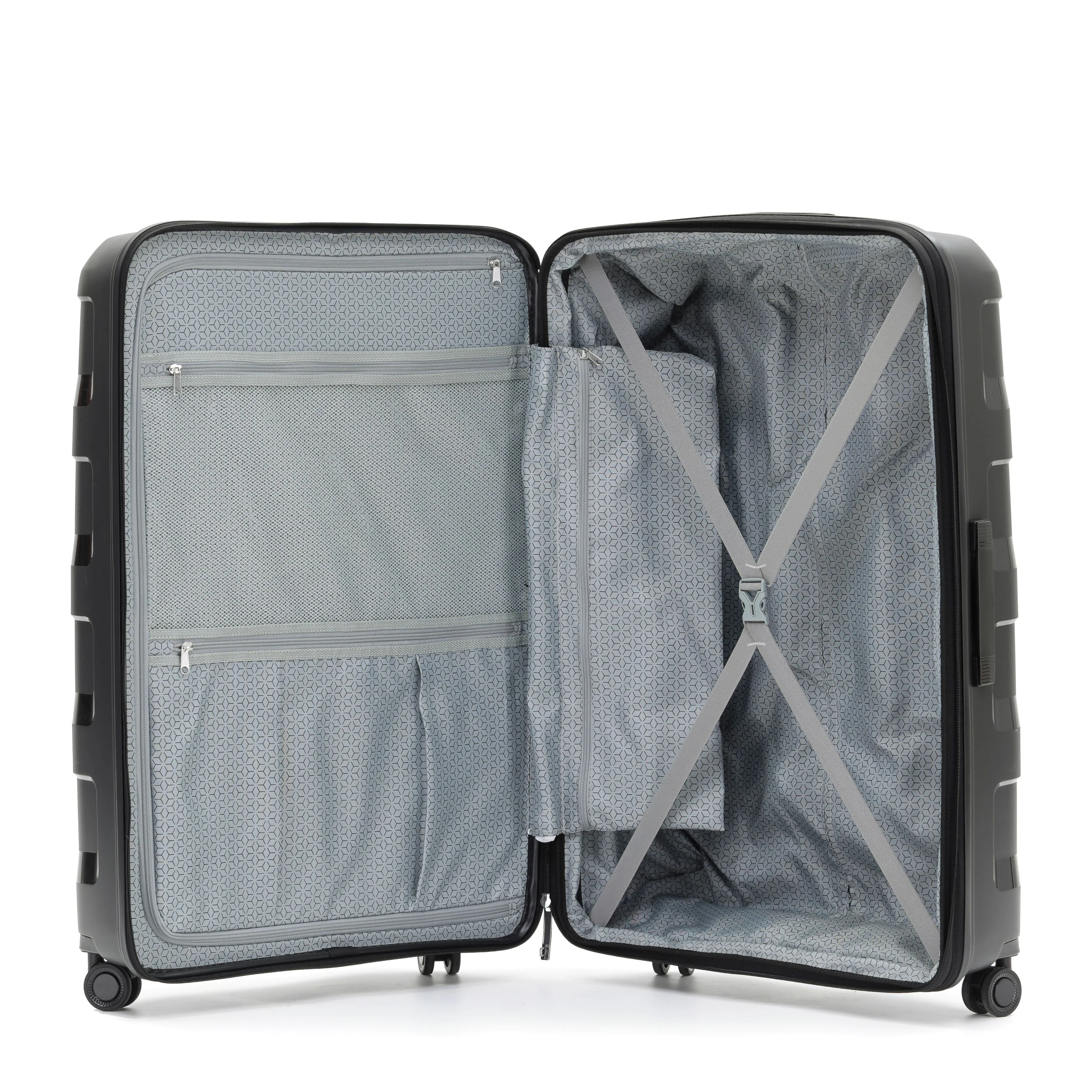 Tosca 81cm Comet Collection hard side polypropylene checked trolley case TCA200XL-Black - Image 3