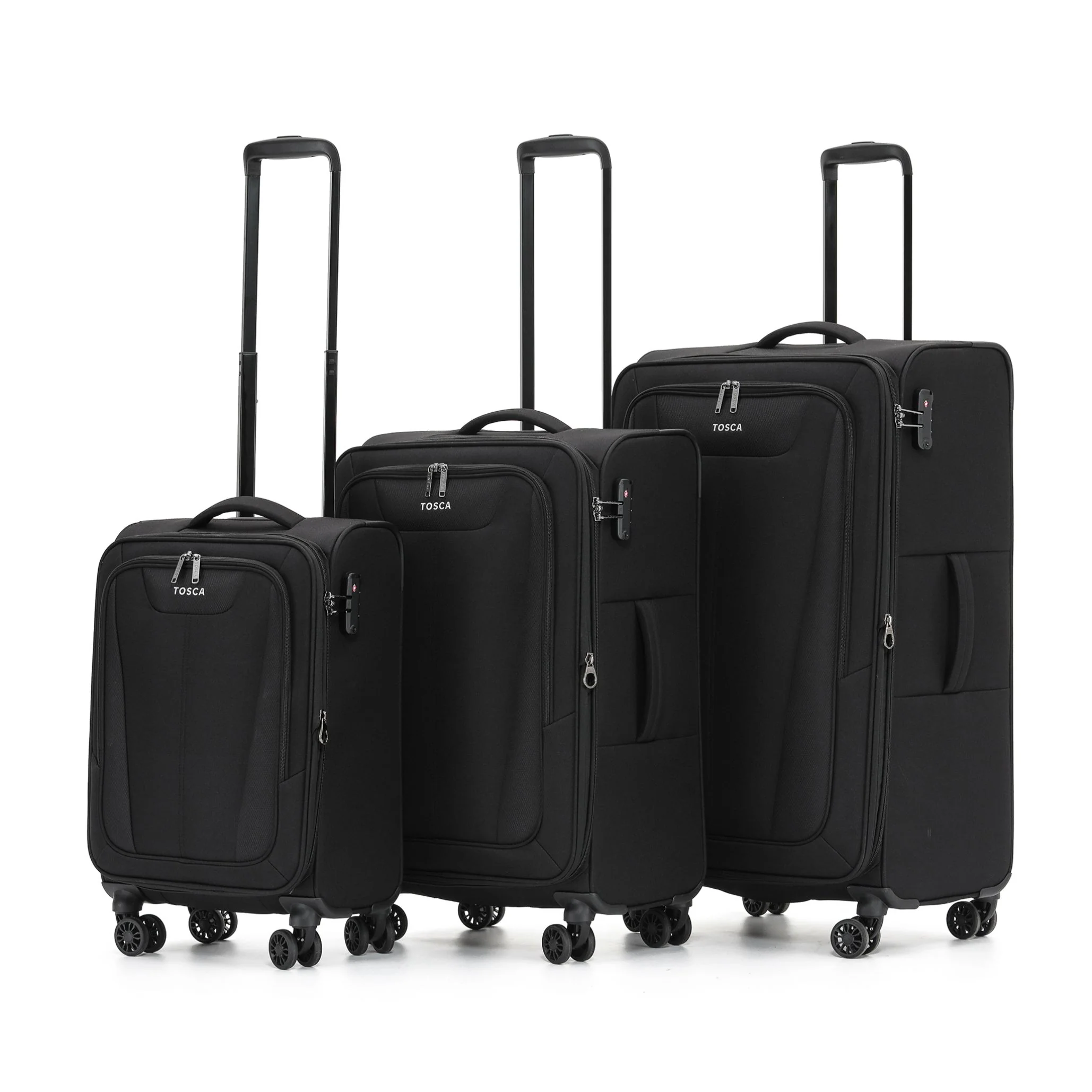Tosca Altitude Collection 55cm Softside carry-on four-wheel trolley cases TCA188C-Black - Image 4