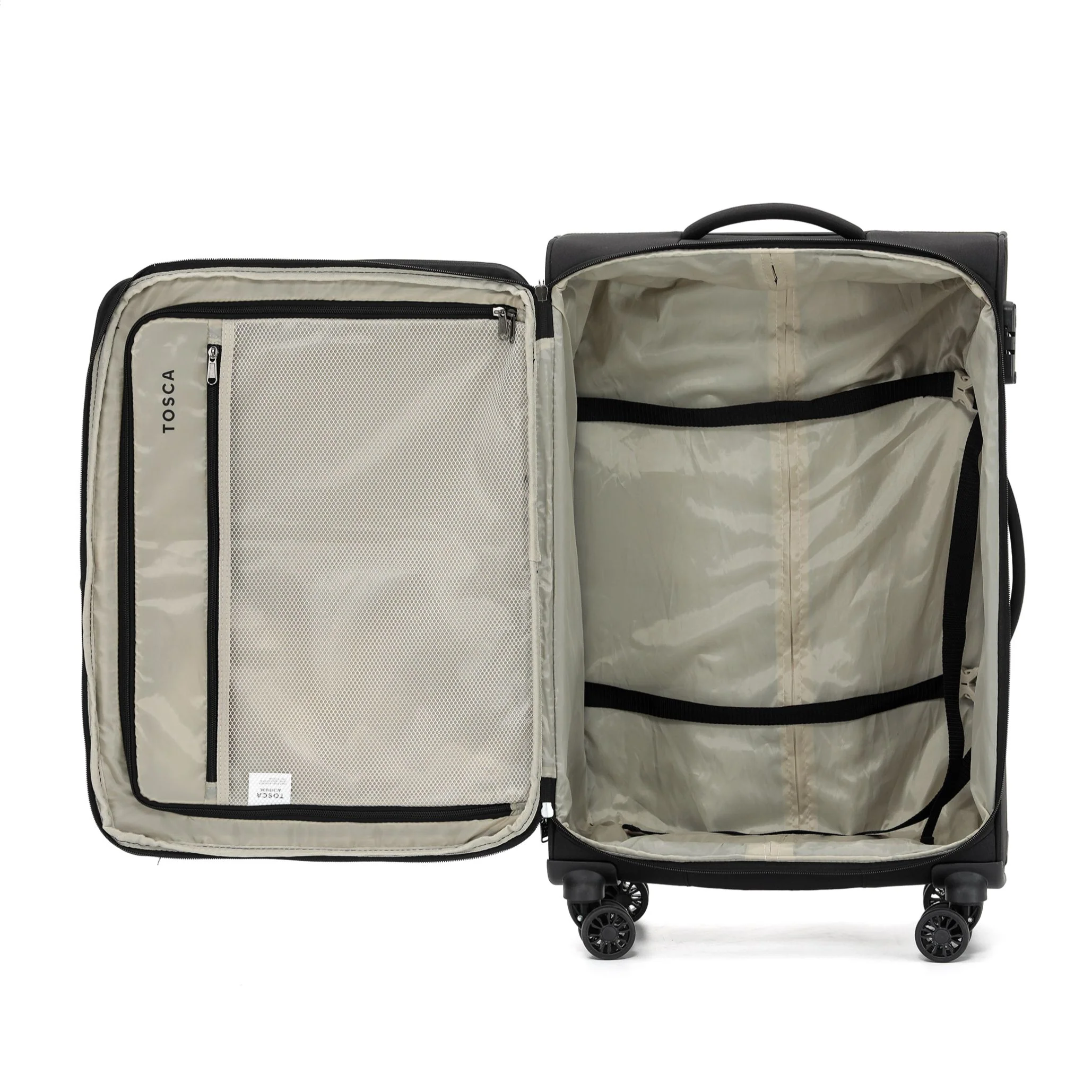 Tosca Altitude Collection 66cm Softside checked four-wheel trolley cases TCA188B-Black - Image 2