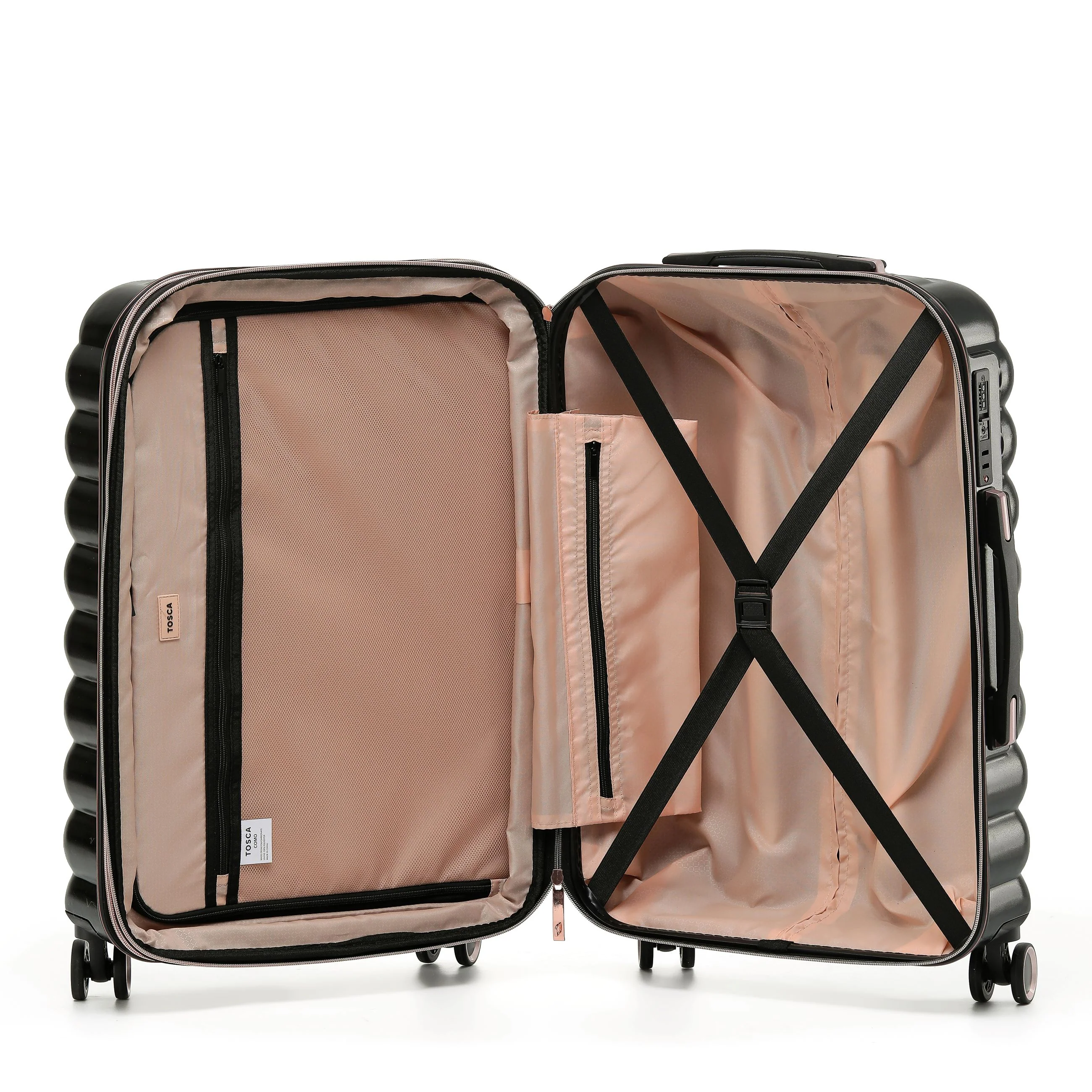 Tosca Como Collection 77cm Polycarbonate trolley case TCA255A-Black - Image 3