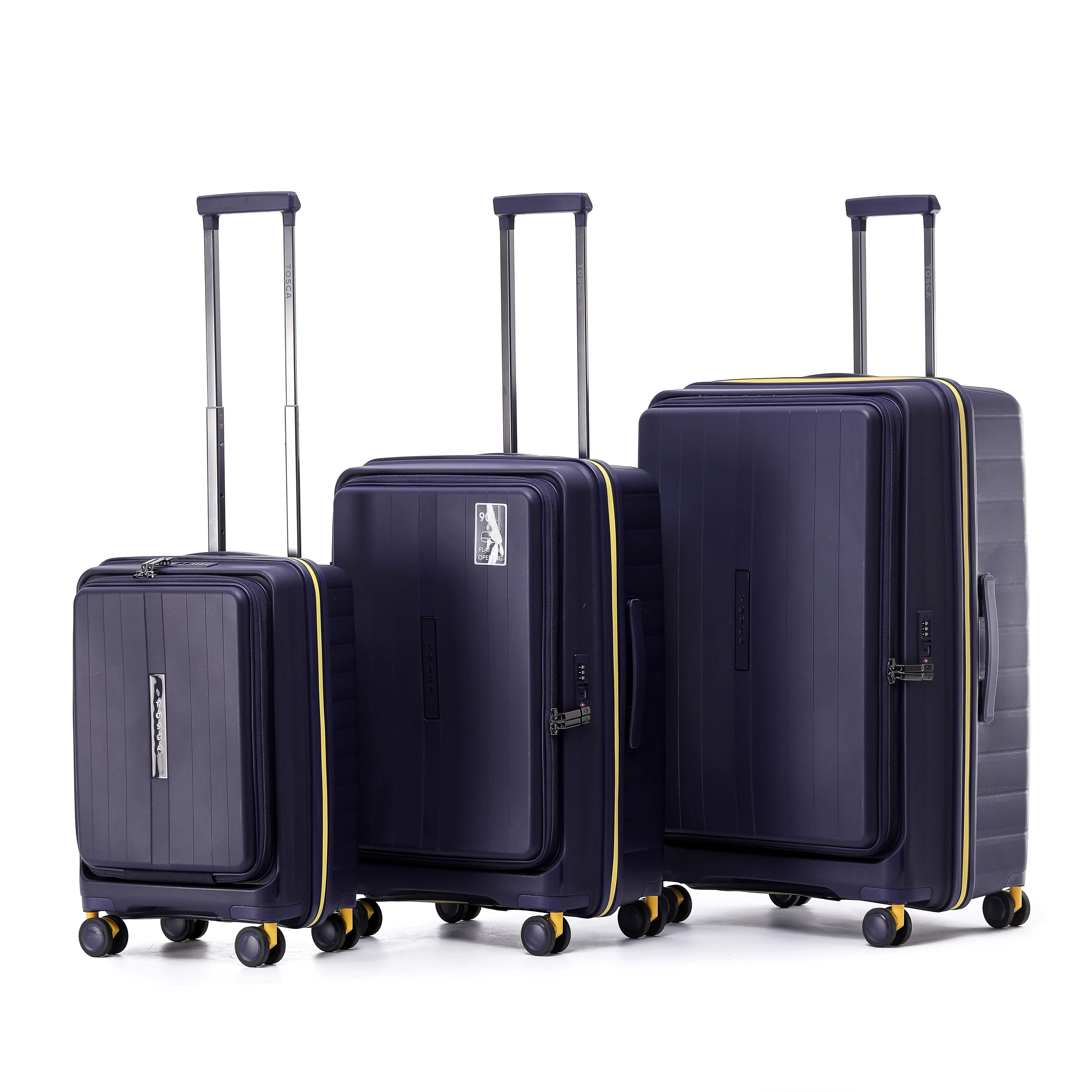 Tosca Cruiser Collection front access polypropylene 77cm trolley case TCA875A Purple-Yellow trims - Image 6