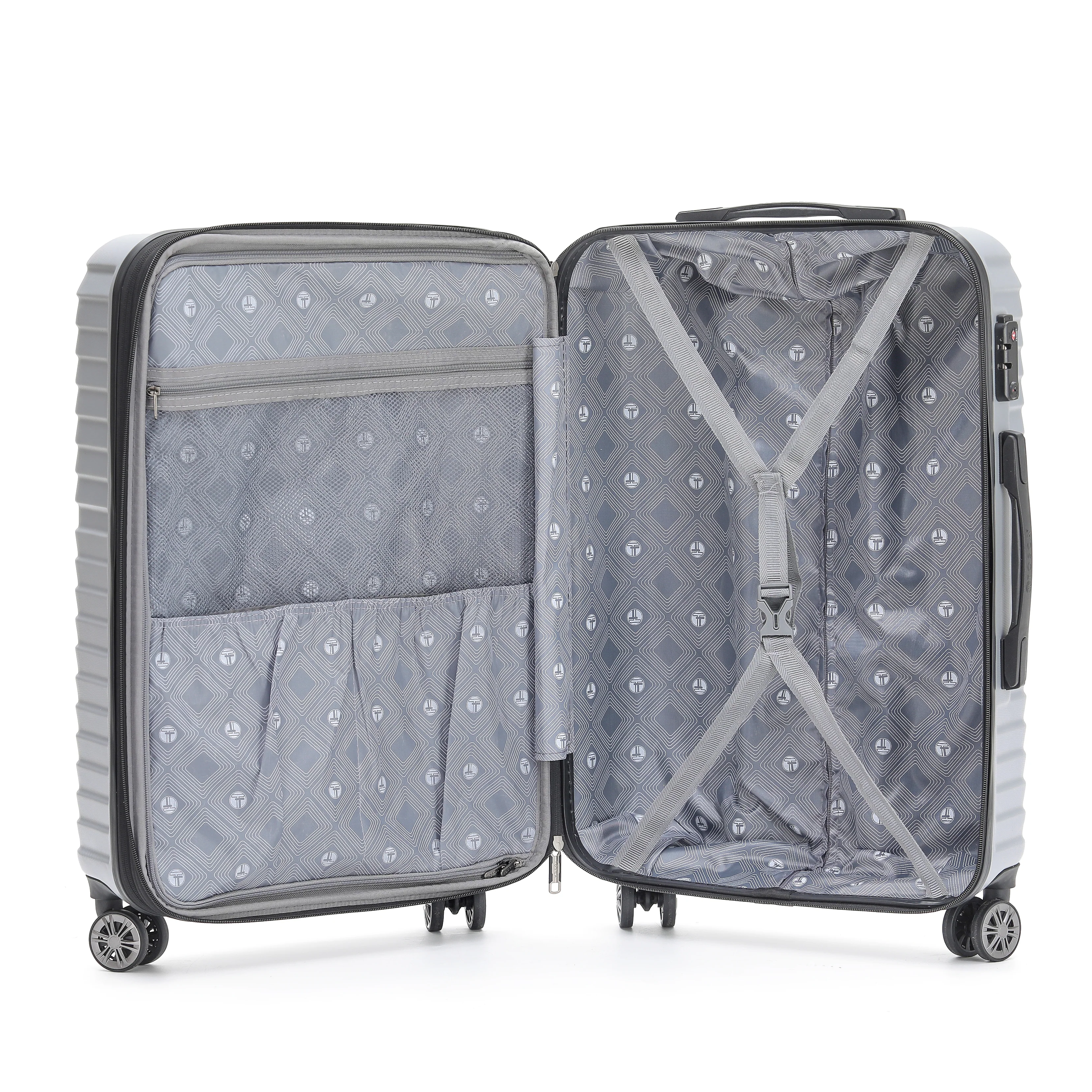 Tosca Huston Collection Hardside 67cm Trolley Case TCA327B-Silver - Image 3