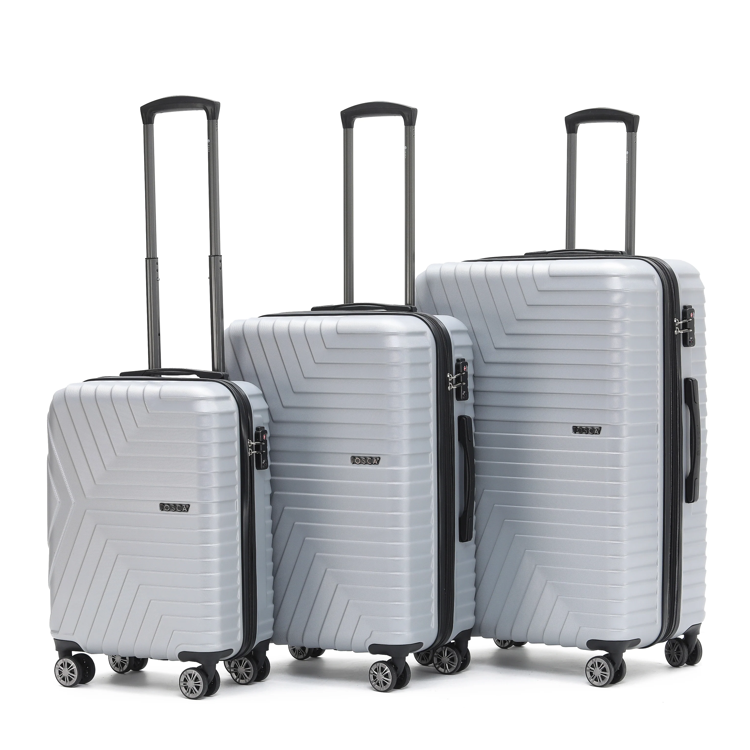 Tosca Huston Collection Hardside 67cm Trolley Case TCA327B-Silver - Image 6
