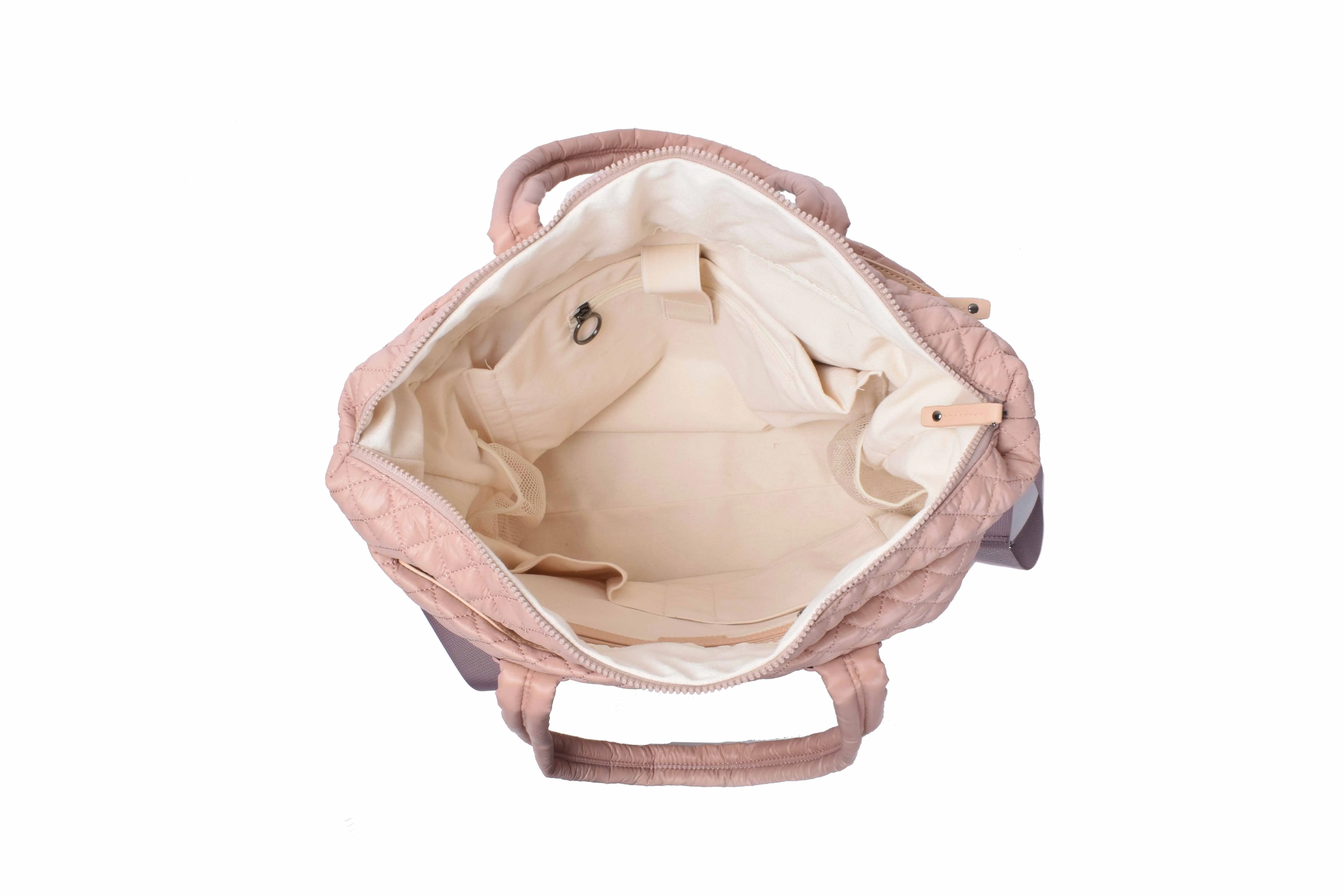Tosca Metro Collection fashion quilted large travel tote MET980-Mauve - Image 4