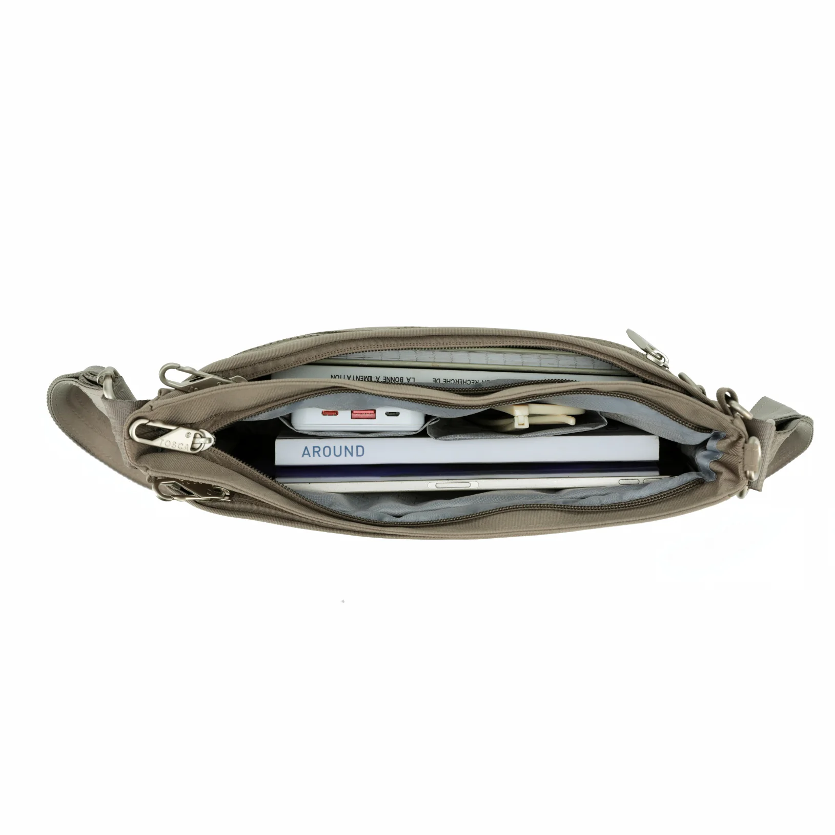 Tosca Slash Proof Anti-Theft Cross Body Shoulder Bag TCA983-Taupe - Image 3