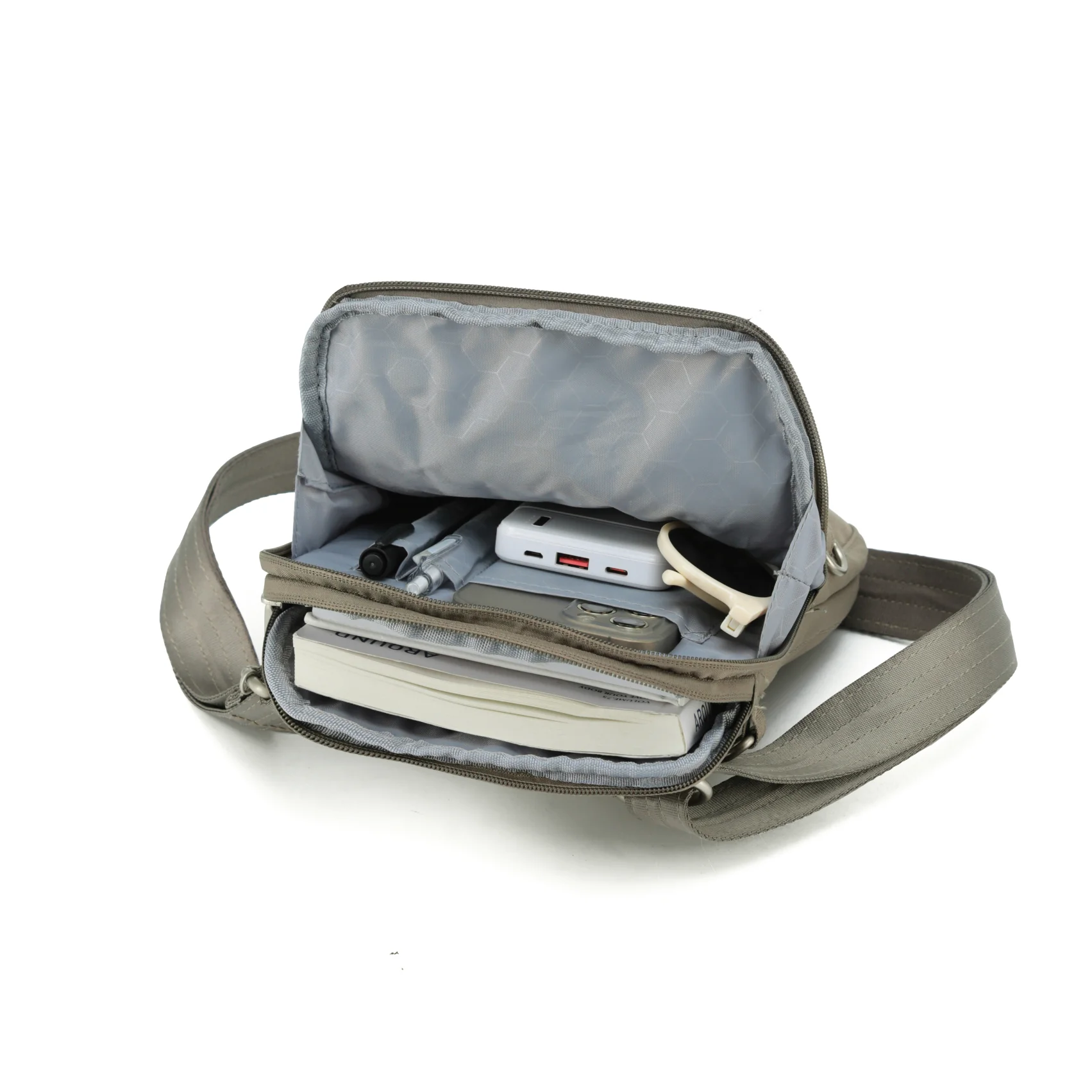 Tosca Slash Proof Anti-Theft Cross Body Shoulder Bag TCA988-Taupe - Image 3