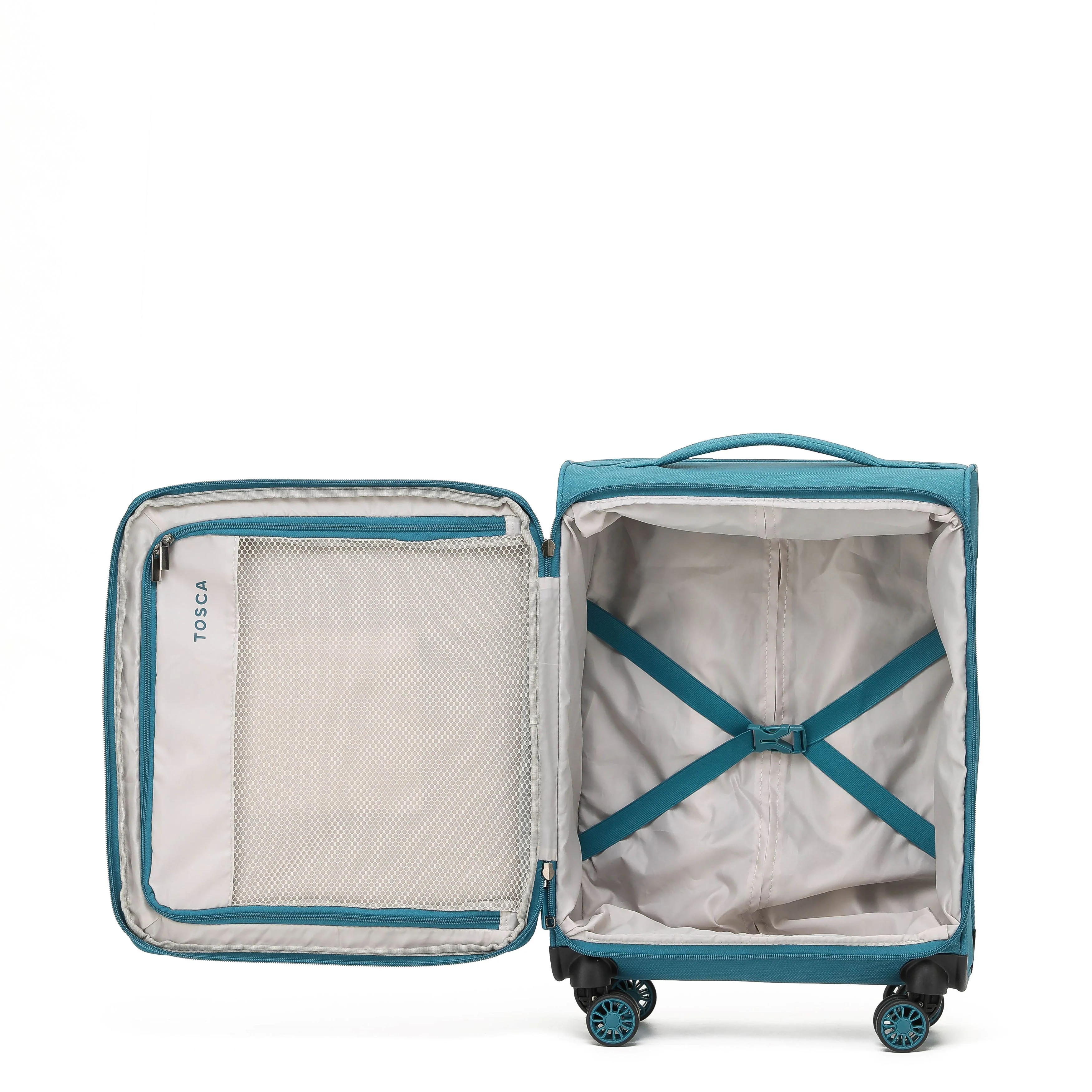 Tosca So-Lite 4.0 Collection soft side 54cm-H Carry-On trolley case AIR5055C-Teal - Image 4