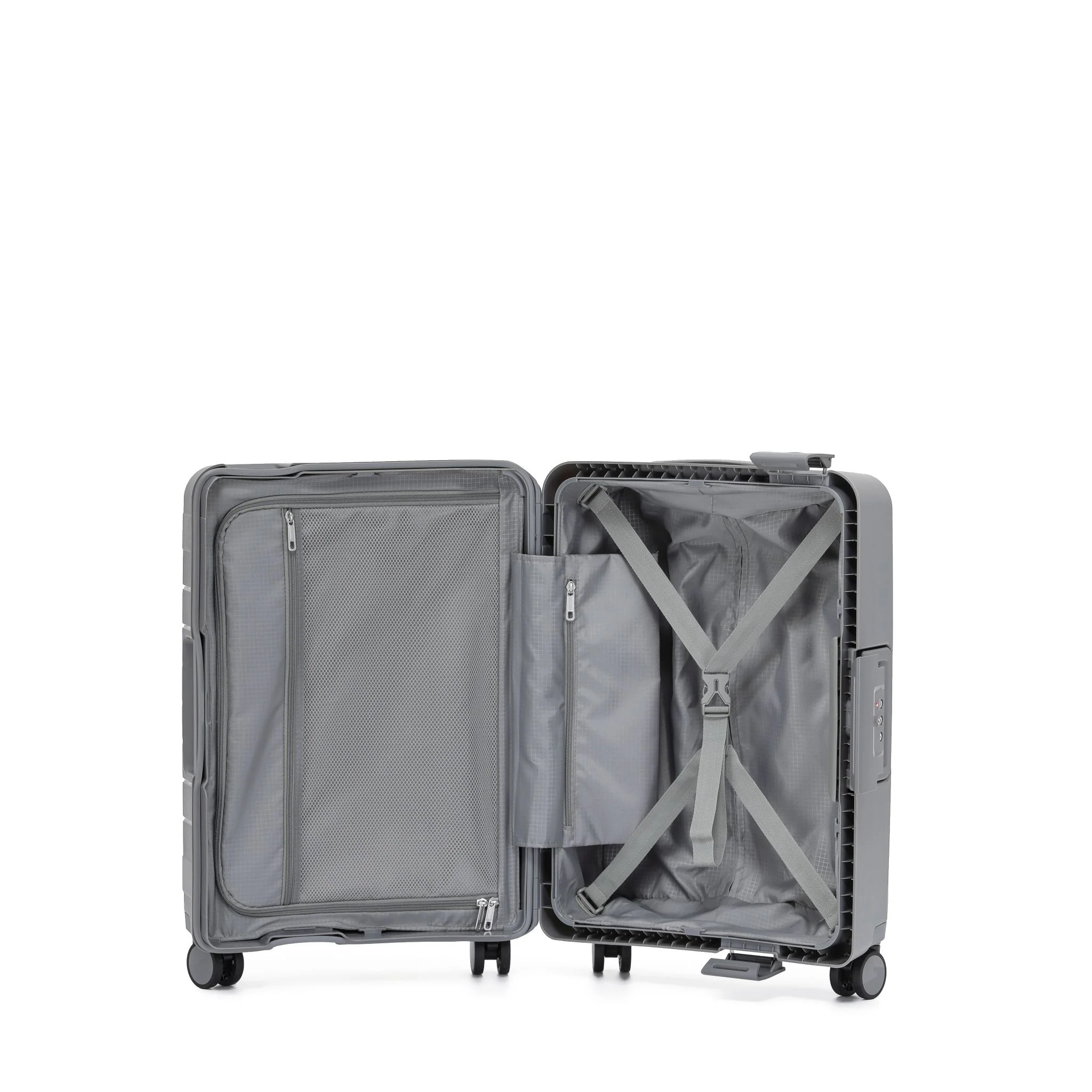 Tosca Vault Collection Polypropylene 54cm Clamp Style Carry on Luggage TCA219C-Grey - Image 2