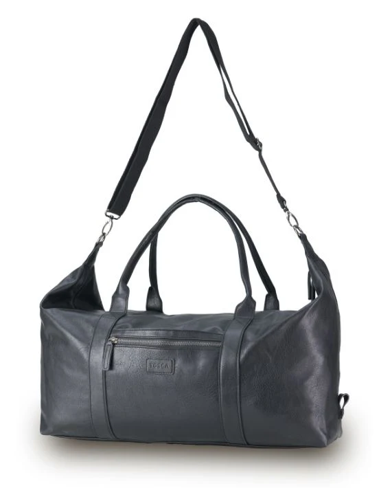 Tosca  Vegan Leather Duffle Bag 65cm-L VG012-Black - Image 2