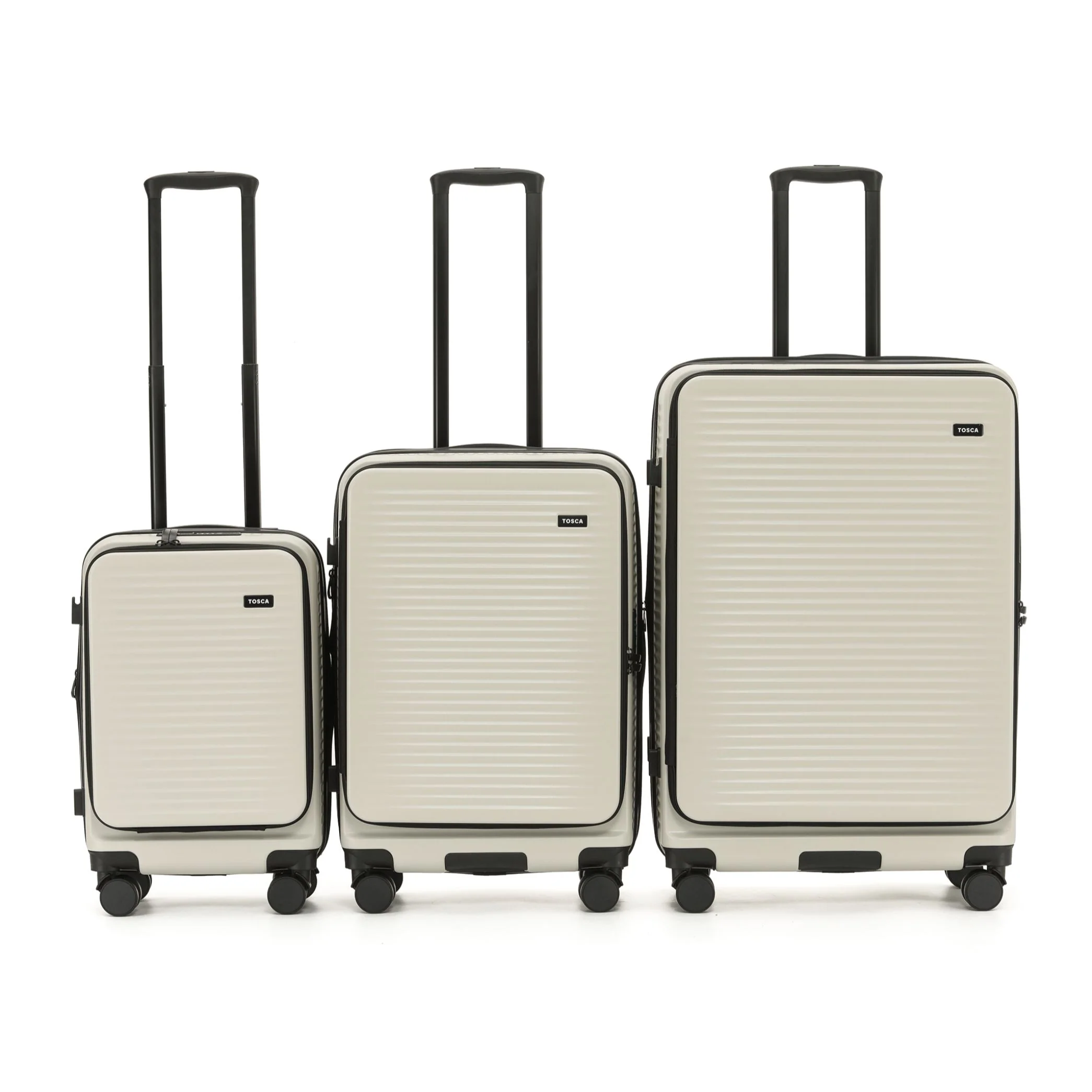 Tosca Zen Collection Top Lid Zipper Opening 77cm-H Polycarbonate Trolley case TCA225A-Stone - Image 5