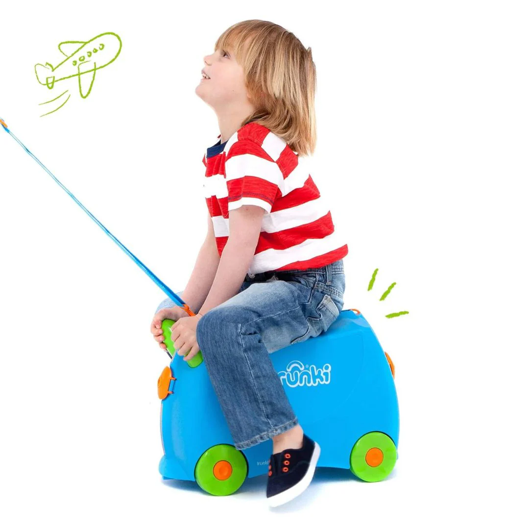TRUNKI Kids ride-on hard side carry on suitcase T0054-GB01 Terrance Blue - Image 3